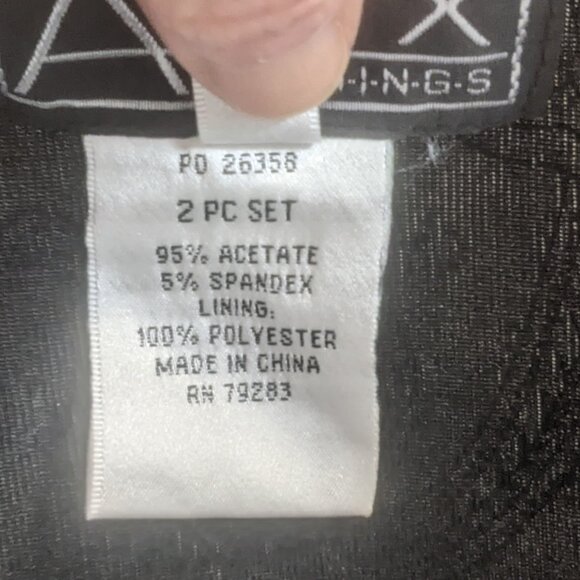 Alex Evenings Size 3X Two-Piece Top Black and Teal - Picture 3 of 16